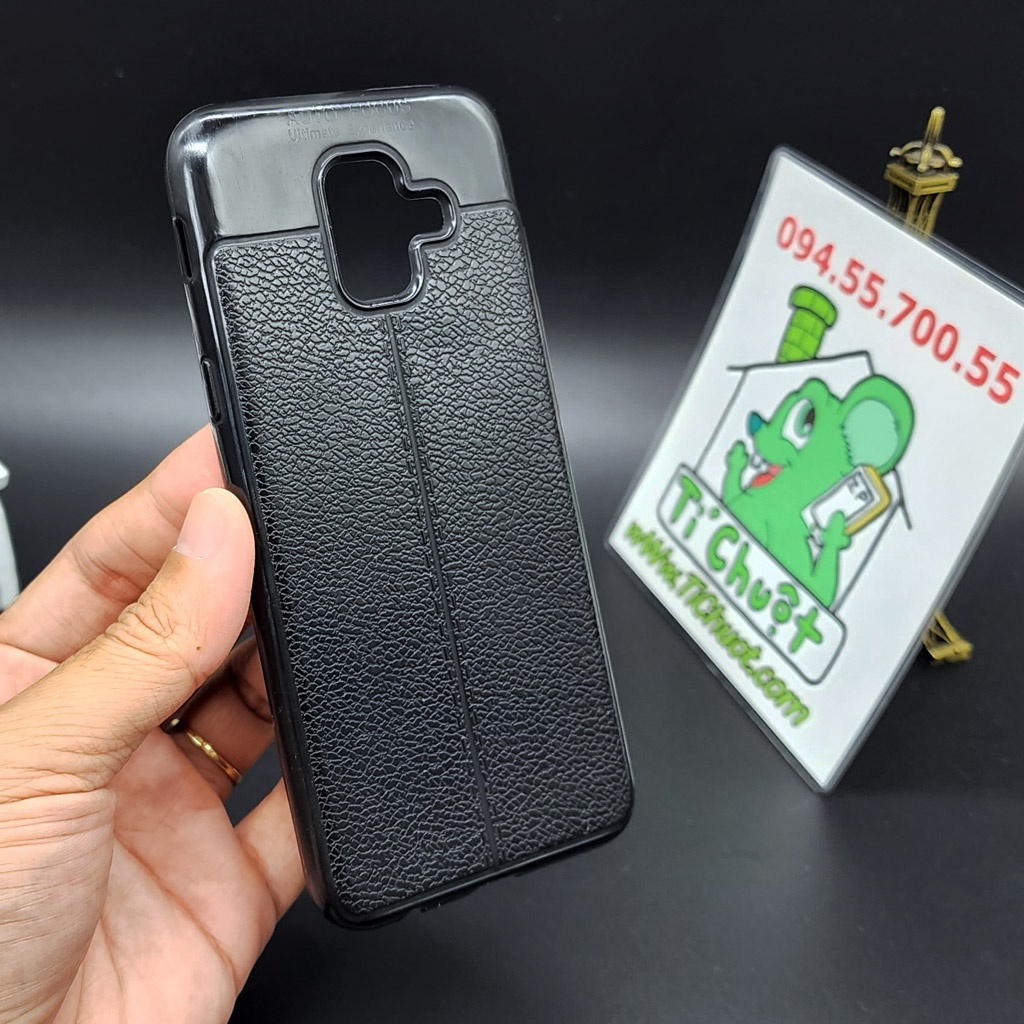 [Ảnh Thật] Ốp Lưng Samsung A6 2018 Dẻo Sọc Chỉ Vân Giả Da