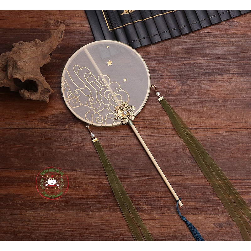 Thêu tay DIY Handmade kit nguyên liệu thêu quạt Cưới quạt thêu tay, phụ kiện chụp ảnh, trang trí - Bách hóa na na