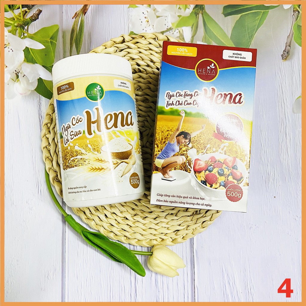 Ngũ Cốc Lợi Sữa Cho Mẹ + Ngũ Cốc Tăng Cân HENA 500G , Combo Cho Mẹ Sau Sinh, Giúp Lợi Sữa Tăng Cân Hiệu Quả