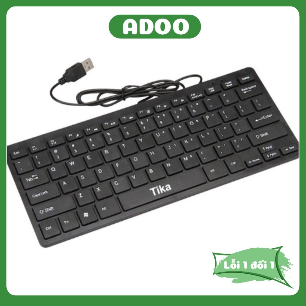 Bàn Phím Mini Có Dây USB TiKa Vnet - Mini Gnet G64 Led siêu đẹp - Bộ Phím chuột Mini không dây G1000 siêu nhỏ gọn ADOO