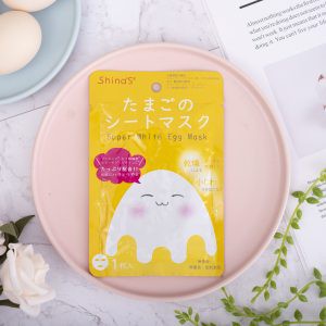 Mặt Nạ Đắp Mặt Chiết xuất từ màng vỏ trứng Trắng da , mờ nám Nhật Bản SUPER WHITE EGG MASK 25G HỘP 10 miếng