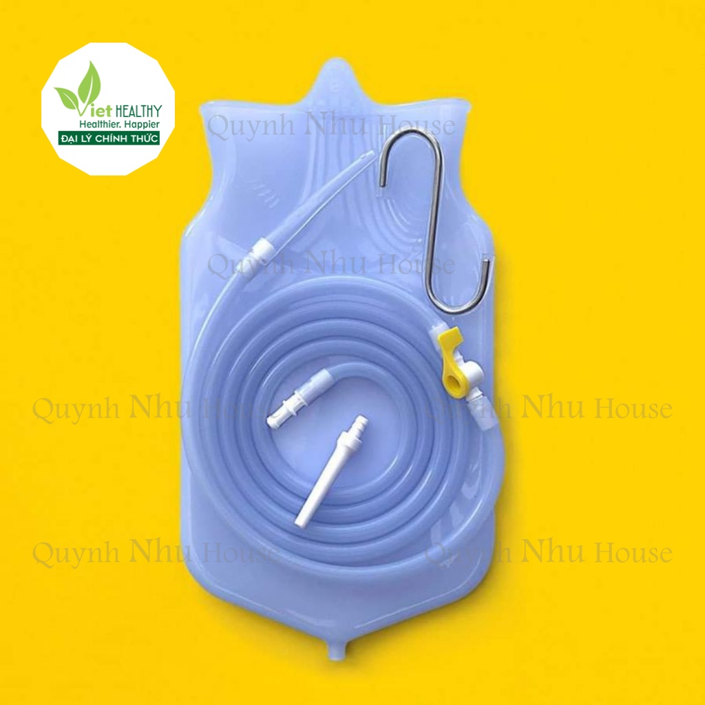 Dụng Cụ Thải Độc Cà Phê Thụt Tháo Đại Tràng - Túi Súc Ruột Silicone 2L Viet Healthy (Coffee Enema Bag Kit)