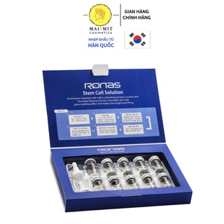 Tế bào gốc Ronas Stem Cell Solution giảm mụn, nám, sẹo, làm trắng da (Full Hộp 10 lọ chính hãng)