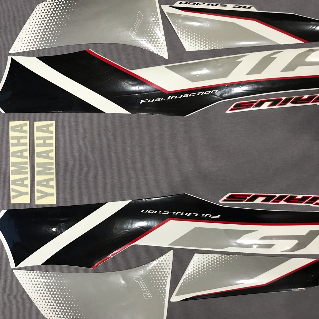 Nguyên bộ tem rời 3 lớp zin thái dán xe máy Yamaha sirius Fi 2018 2019 màu trắng