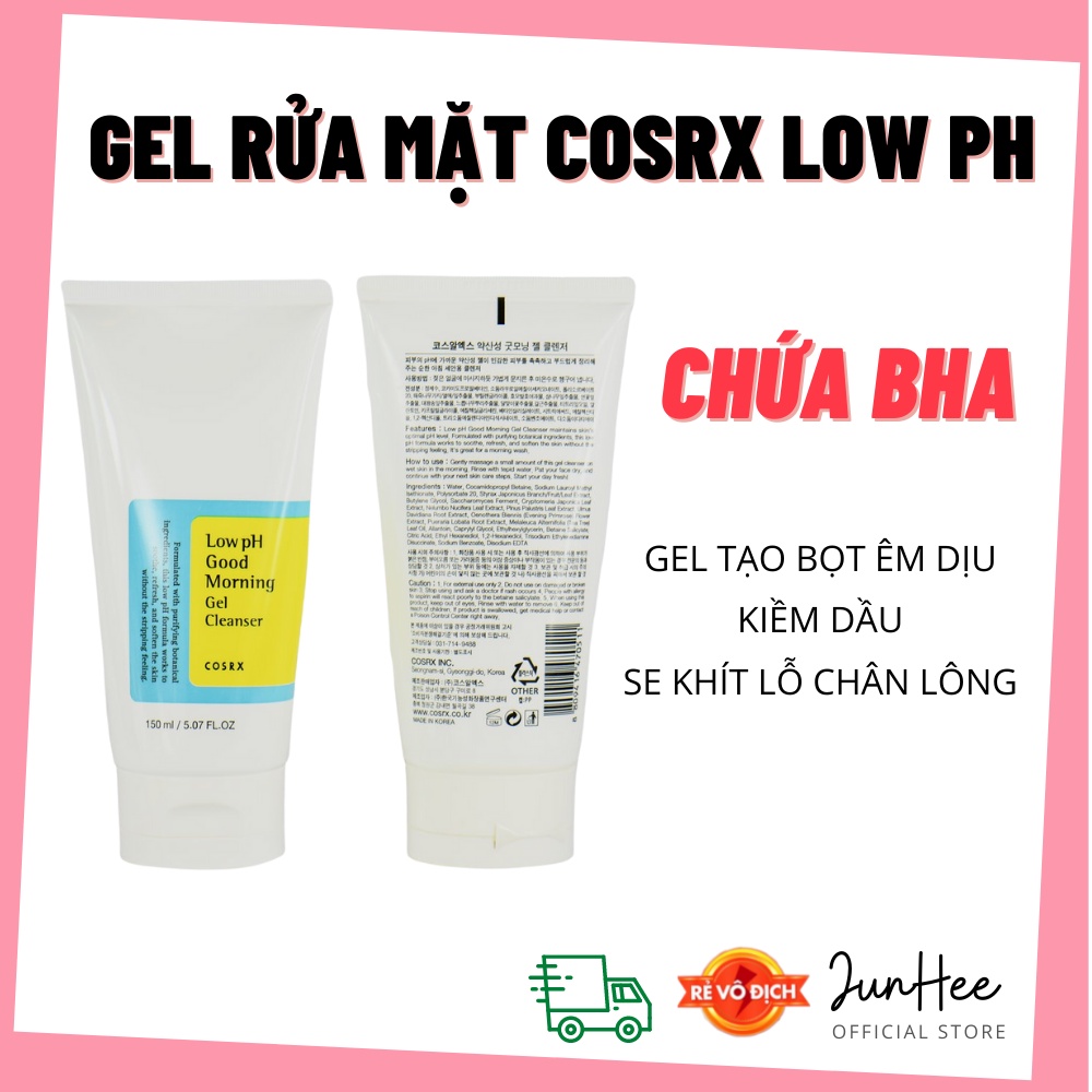 [CHÍNH HÃNG] Gel Rửa Mặt Dịu Nhẹ Cosrx Low Ph Good Morning Gel Cleanser 150ml | BigBuy360 - bigbuy360.vn