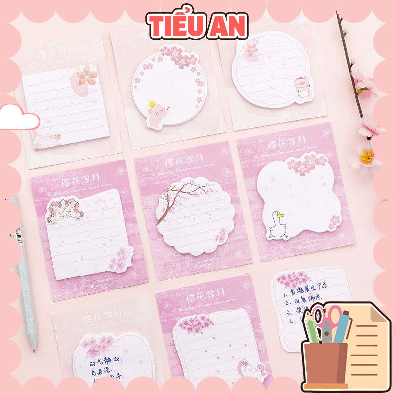 Giấy Note Họa Tiết Hoa Anh Đào - Giấy ghi chú