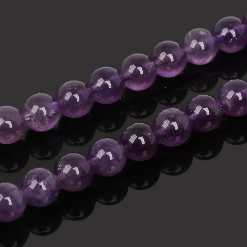 Chuỗi Hạt Đá Màu Tím Tự Nhiên 4 6 8 10MM Làm Trang Sức Thủ Công