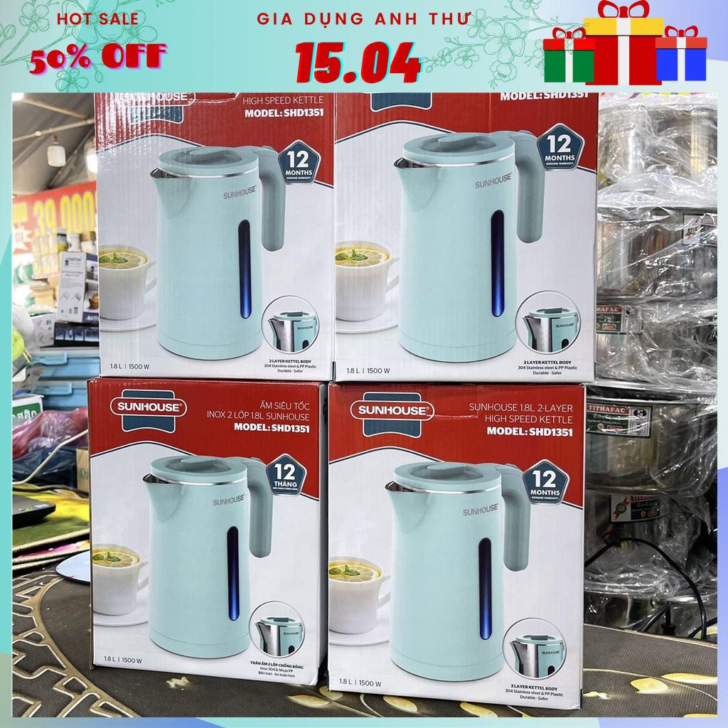 [Rẻ vô địch] Bình đun siêu tốc inox 2 lớp dung tích 1.8L