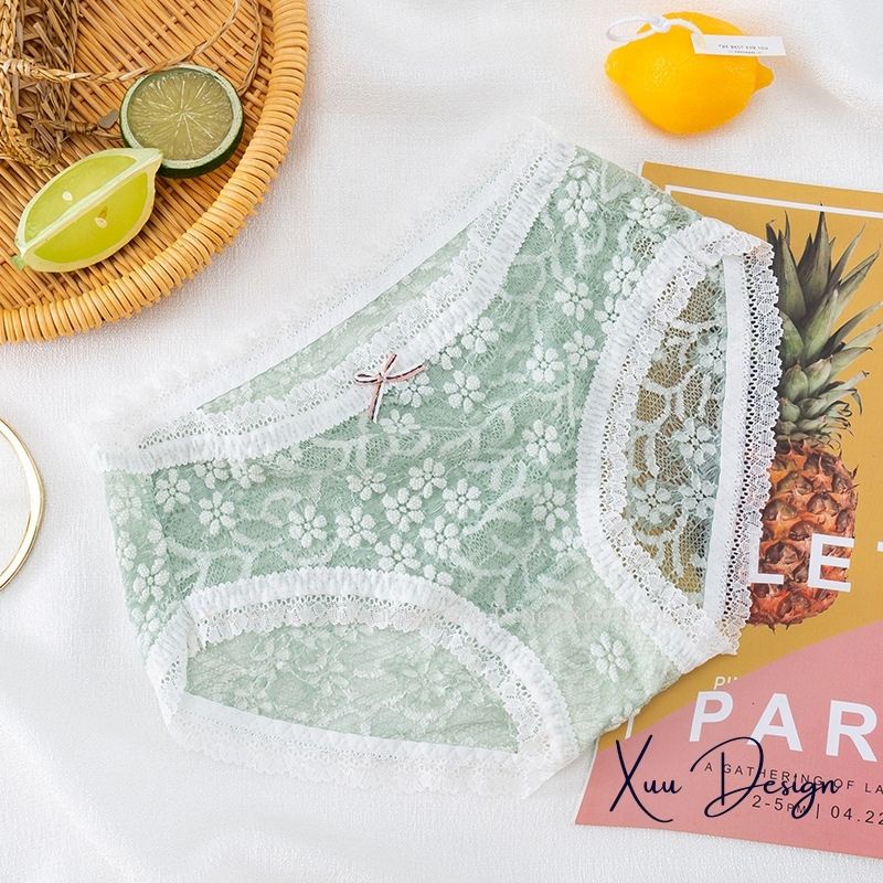 Quần lót nữ Wexuu quần lót ren thêu hoa cao cấp, ren xuyên thấu thông thoáng gợi cảm - QC114
