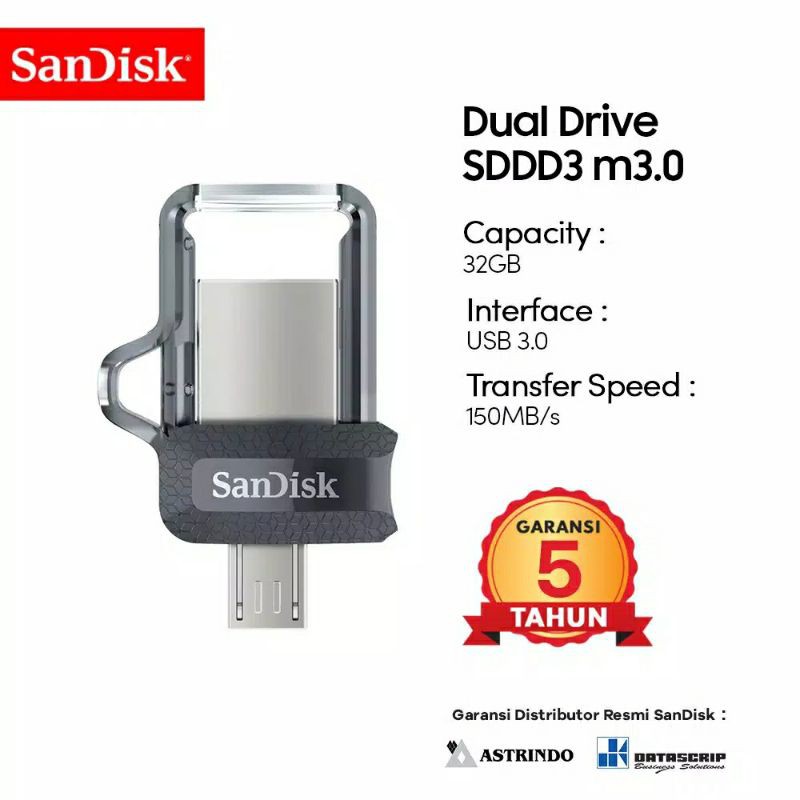 Ổ Đĩa Sandisk Ultra Dual Drive M3.0 32gb Usb 3.0 Với Cổng Otg Type C Ori