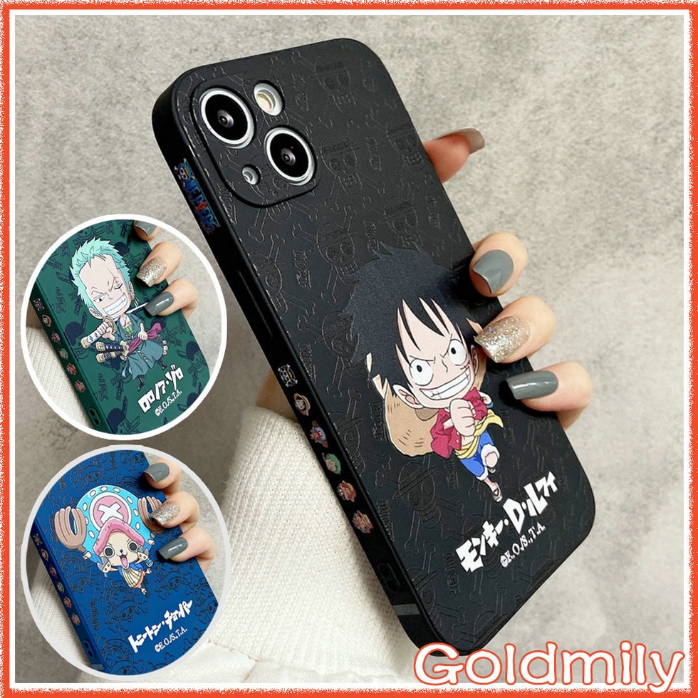 Ốp điện thoại viền vuông one piece thích hợp cho iphone13 6s 12 max 8+ 13 mini 7