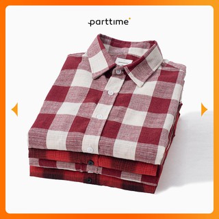 Áo Sơ Mi Dáng Rộng Dài Tay Co Giãn Cao Cấp💎HOT💎Áo Sơ Mi 100% Cotton Form Rộng Thấm Hút Chính Hãng PARTTIME