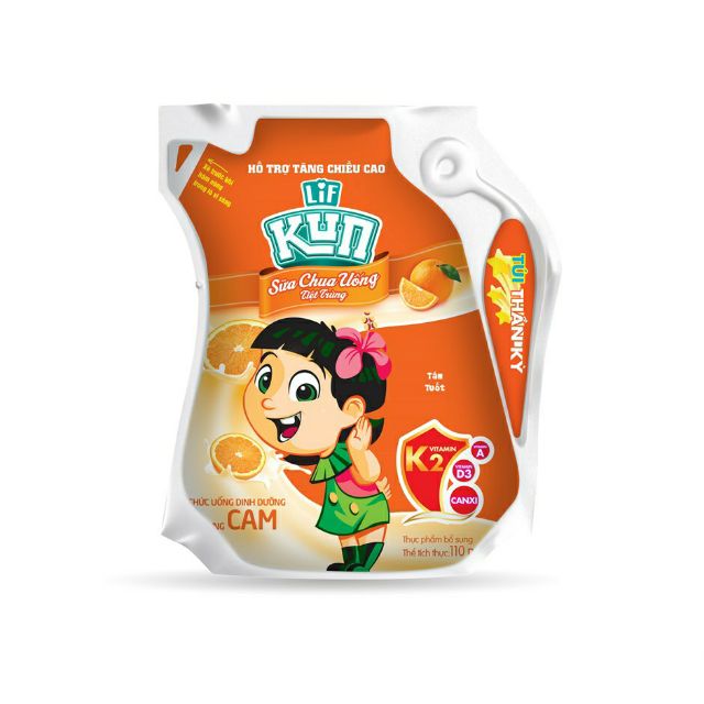 com bo 4 túi Sữa kun 110ml