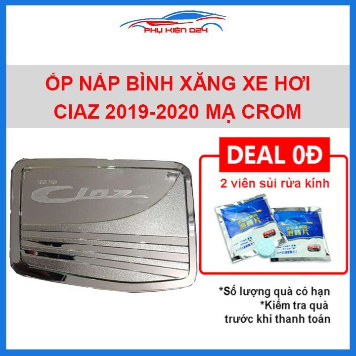 Ốp nắp bình xăng Ciaz 2019-2020 mạ crom chống trầy trang trí ô tô