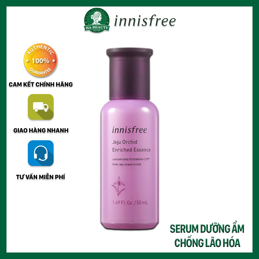 Tinh chất dưỡng ẩm chống lão hóa hoa lan tím innisfree Jeju Orchid Enriched Essence 50 ml săn chắc đàn hồi da