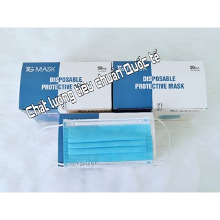 Hộp 50 cái khẩu trang y tế kháng khuẩn TG MASK 3 lớp chính hãng