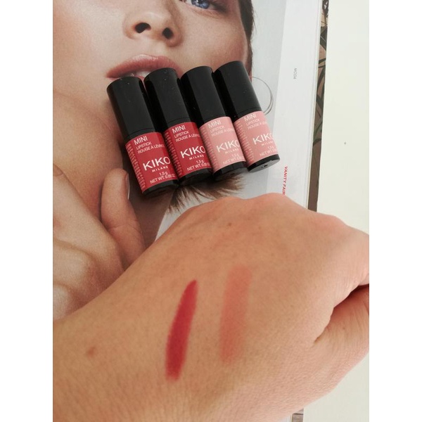 Son Kiko mini - Son lì mini: hồng nude, hồng đất, đỏ nâu, Tím - Italy