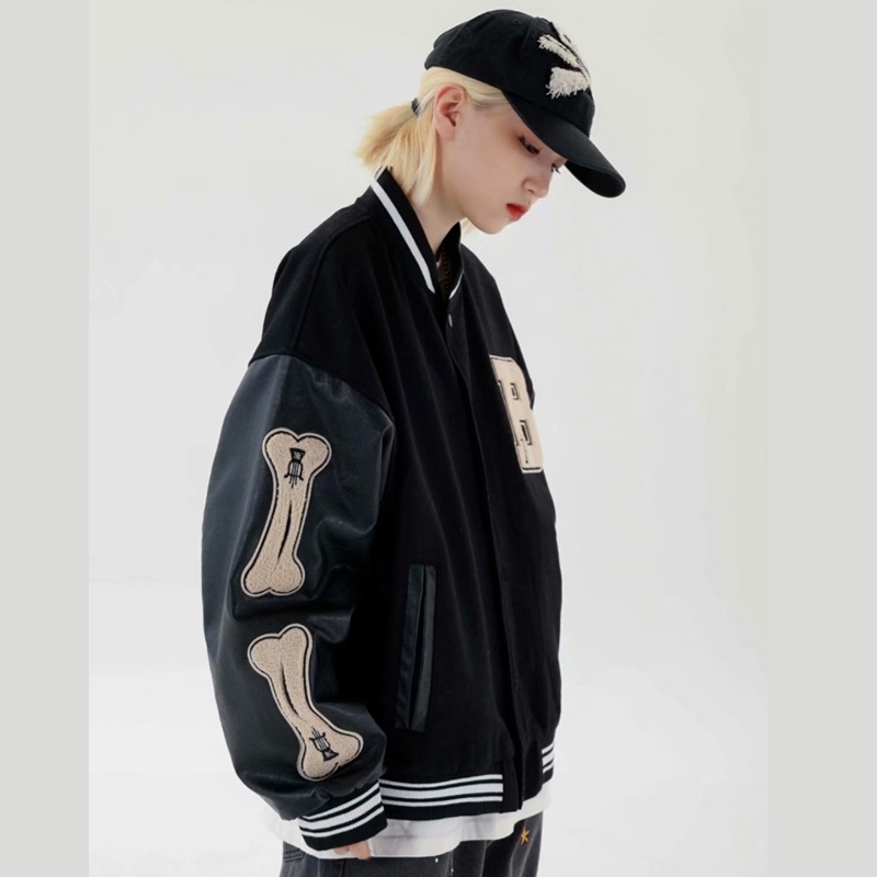 Áo Khoác Bóng Chày Dáng Rộng Áo KhoáC Nữ Form Rộng Áo KhoáC Nam In Họa Tiết Phong Cách Hip Hop Áo Mỹ Cá TíNh Cho Nam Bomber Áo Khoác Phong Cách Hàn Quốc