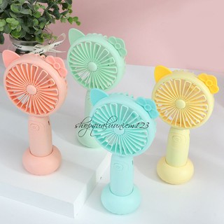 Quạt mini cầm tay hình thú có đèn và đế đỡ