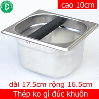 Hộp đập bã cà phê Espresso inox nguyên khối 10cm - Hộp đựng bã cafe pha máy- Knock box