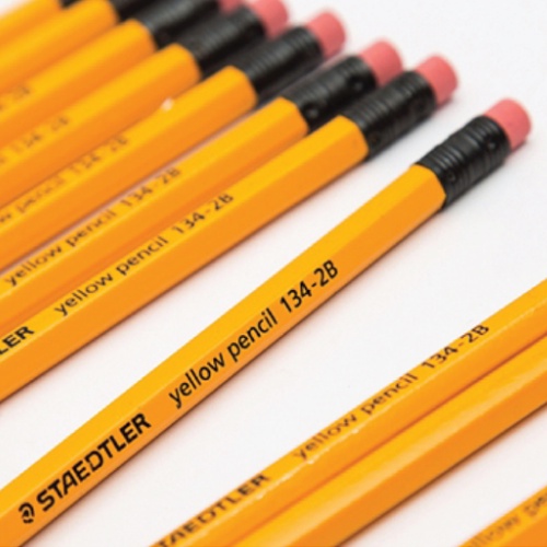 Bút Chì Gỗ Đức 2B STAEDTLER 134 Yellow Pencil Có Đầu Tẩy