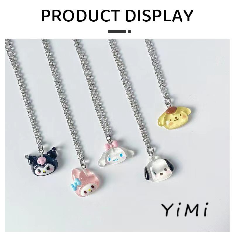 Sanrio Vòng cổ Mặt Hình Chú Chó Kuromi Đáng Yêu Dành Cho Nữ