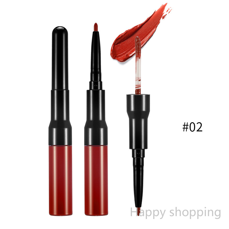 (Hàng Mới Về) Son Môi Kiêm Bút Kẻ Viền Môi 2 Trong 1 Lâu Trôi Màu Sắc Thời Trang | BigBuy360 - bigbuy360.vn
