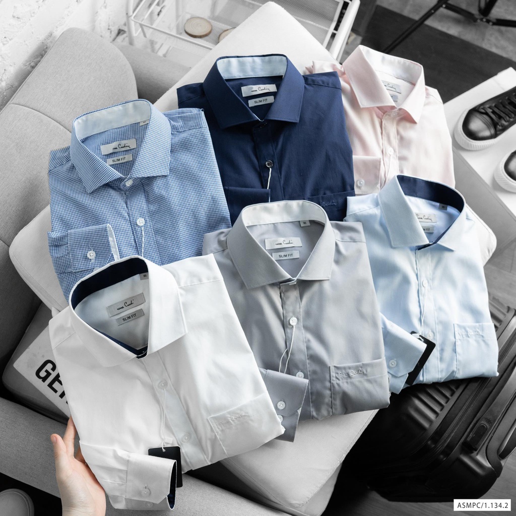 Áo sơ mi nam Pierre Cardin An Phước tay dài có túi công sở, chất vải cao cấp, mềm mát 6 màu