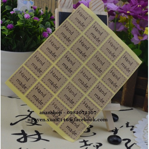 5 Tờ tem Handmade vuông nâu