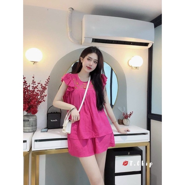 Bộ Đũi Thêu Cánh Tiên