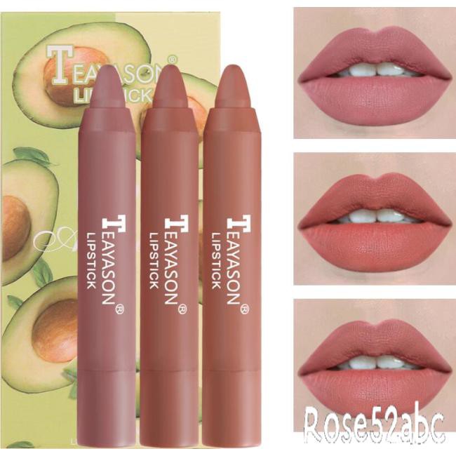 (hàng Mới Về) Set 3 Son Môi Bút Chì Màu Lì Mượt Mà Lâu Trôi Không Thấm Nước | BigBuy360 - bigbuy360.vn
