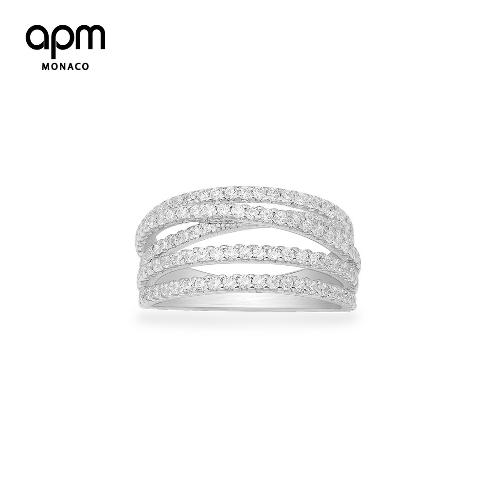 Nhẫn nhiều vòng đơn giản APM Monaco Nhẫn ngón trỏ thời trang nữ thiết kế bạc cho bạn gái