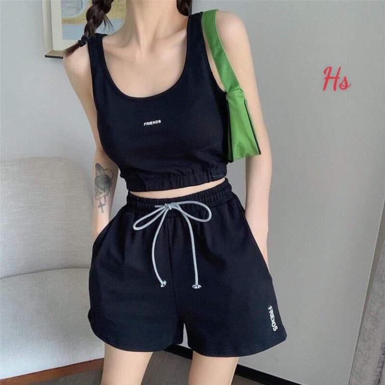 Bộ Quần Đùi Áo 3 Lỗ FRIEND , Áo Sát Nách Quần Ngắn Nữ 4 Màu X051
