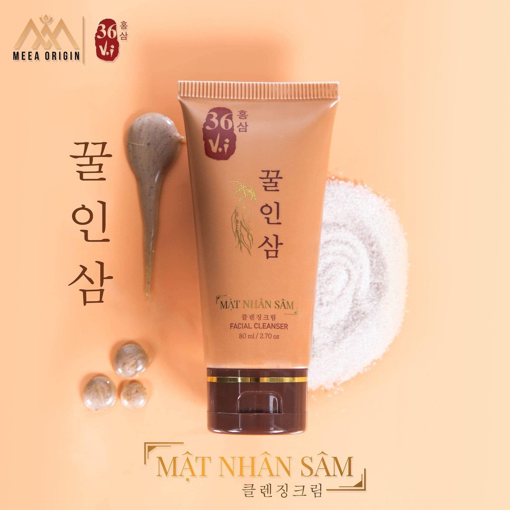 Sữa rửa mặt nhân sâm đỏ Meea Organic 36 Vị làm sạch da, mờ thâm - 80ml