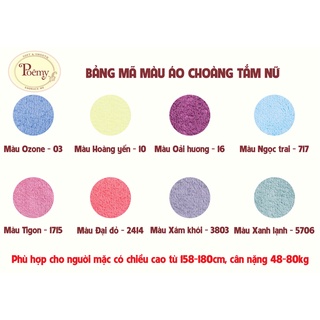 [CHÍNH HÃNG] Áo Choàng Tắm Nữ Mềm Mịn Thấm Hút Kích Thước 102x60x45cm