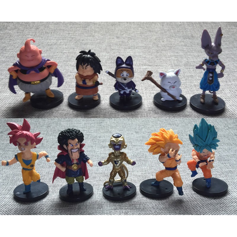 Combo 10 nhân vật 7 viên ngọc rồng Dragon Ball Son Goku chibi dễ thuong 6-8cm