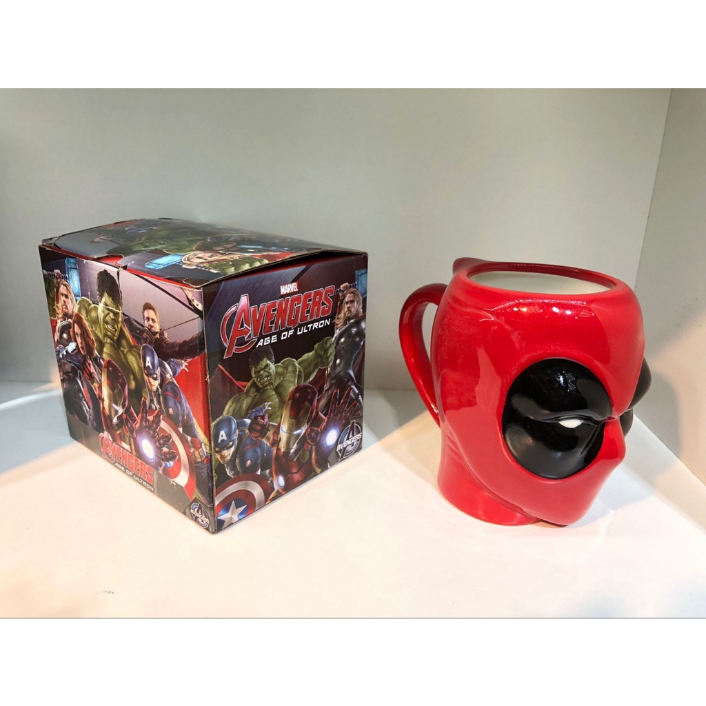 Cốc Sứ Uống Cà Phê In Hình Spiderman Deadpool Captain America 3D Phong Cách Disney