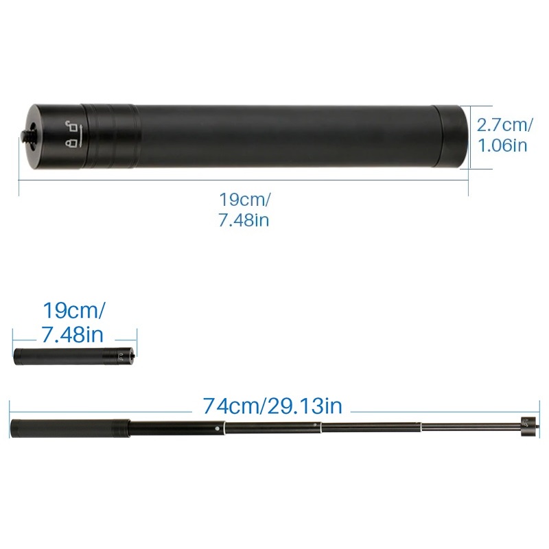 Gậy mở rộng ULANZI bằng nhôm cho GoPro HERO 9 BLACK 8 7 6 5 4 / DJI OSMO MOBILE 2 POCKET ACTION / ZHUNY | BigBuy360 - bigbuy360.vn