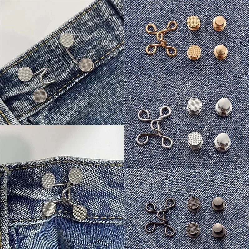 1 Bộ Nút Kim Loại Vô Hình Có Thể Tháo Rời Dùng May Quần Jean DIY