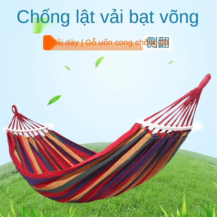 Võng ngoài trời đôi chống lật vải dày sinh viên trong nhà ký túc xá phòng ngủ xích đu người lớn ghế treo