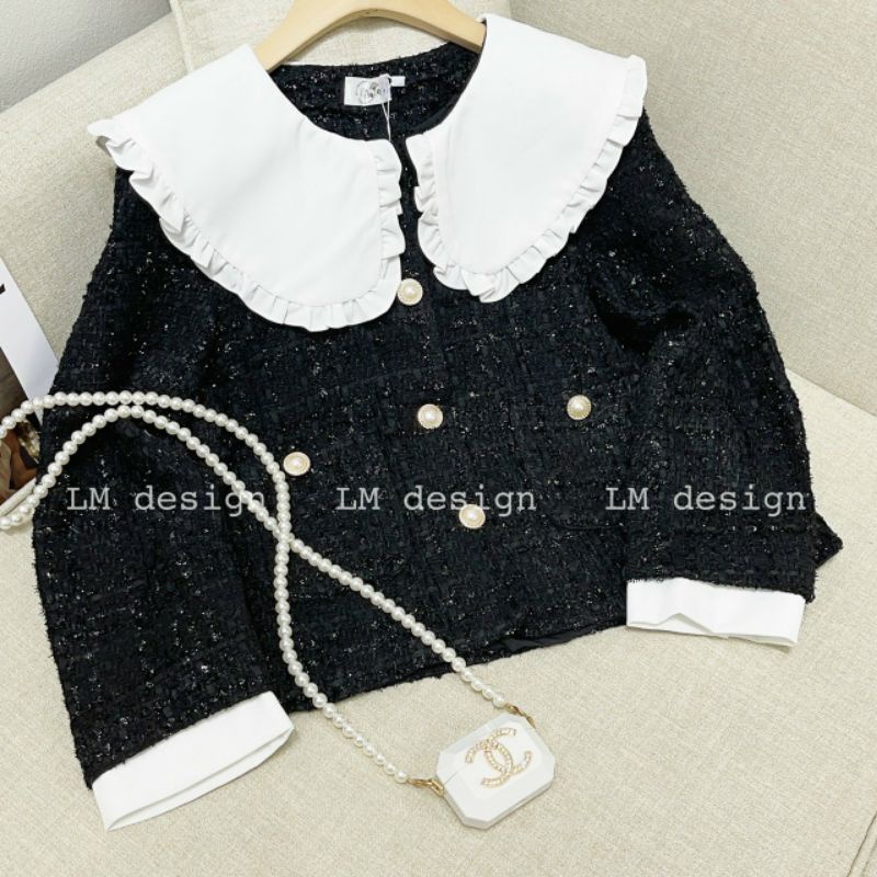 Áo khoác dạ tweed thu đông phong cách Hàn Quốc | BigBuy360 - bigbuy360.vn