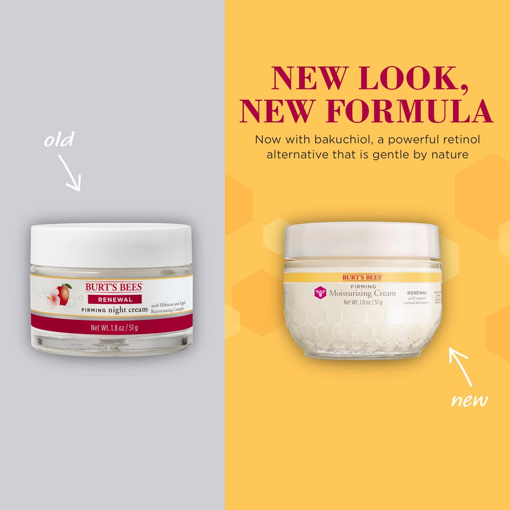 Burt Bee Kem Dưỡng Ẩm Chống Lão Hóa, Mờ Nhăn BURT’S BEES RENEWAL FIRMING MOISTURIZING CREAM Bakuchiol Thay Thế Retinol