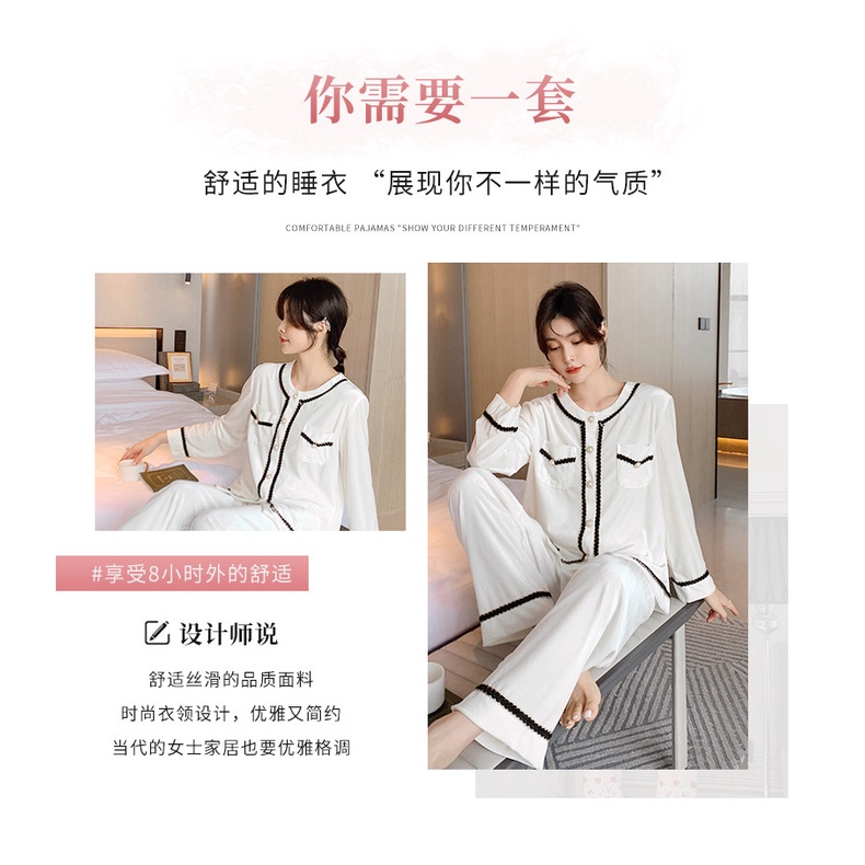 Bộ đồ ngủ cổ tròn bằng nhung nhiều màu sắc thời trang thanh lịch dành cho nữ