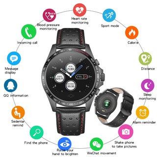 Ready Stock 💖Smartwatch Bluetooth Waterproof Leather Strap Fitness Smart Health Bracelet