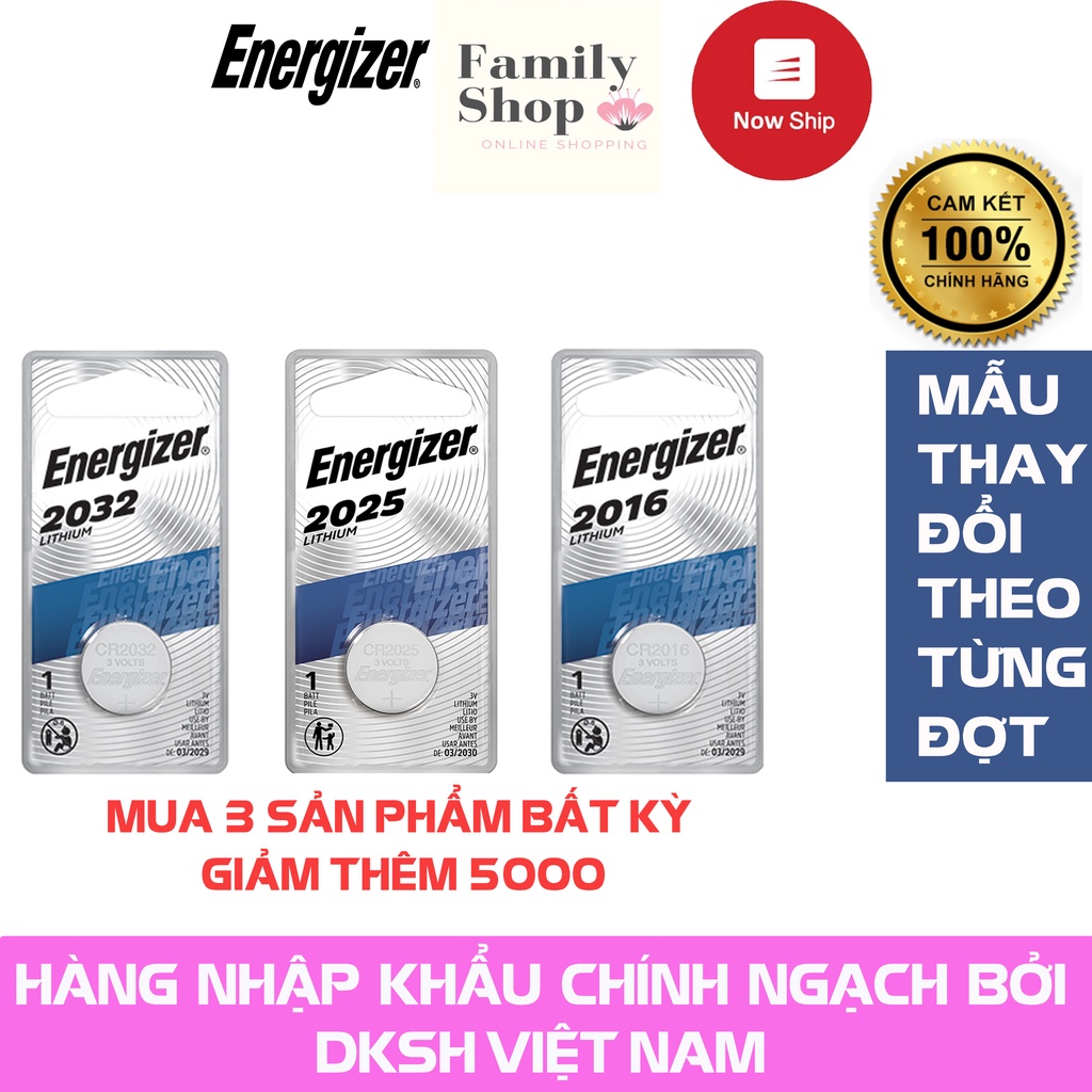 [Hàng Chính Hãng] Pin Lithium Energizer CR2032, CR2025, CR2016, CR123, CR2.
