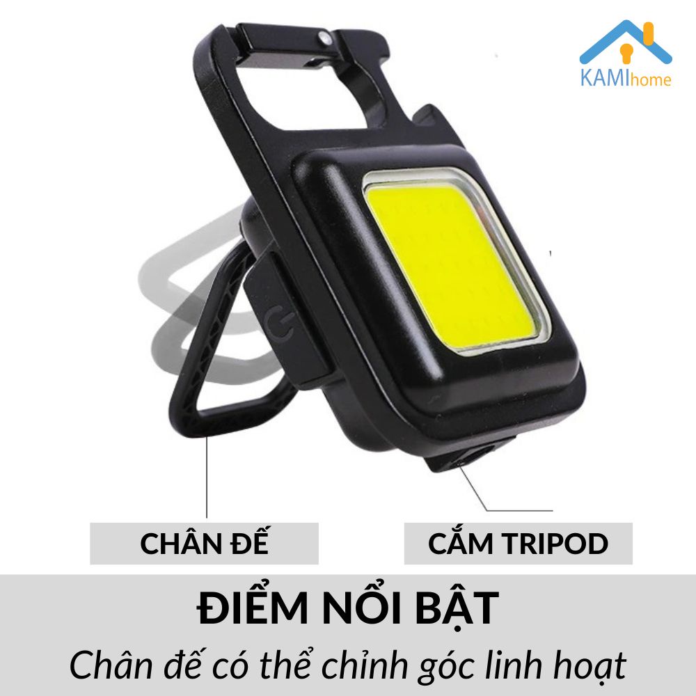 Đèn pin mini siêu sáng sạc tích điện kiêm Móc khóa Mở nắp chai Treo chìa khóa mã 38035