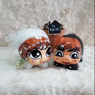 Heo đất handmade - combo cô dâu & chú rể