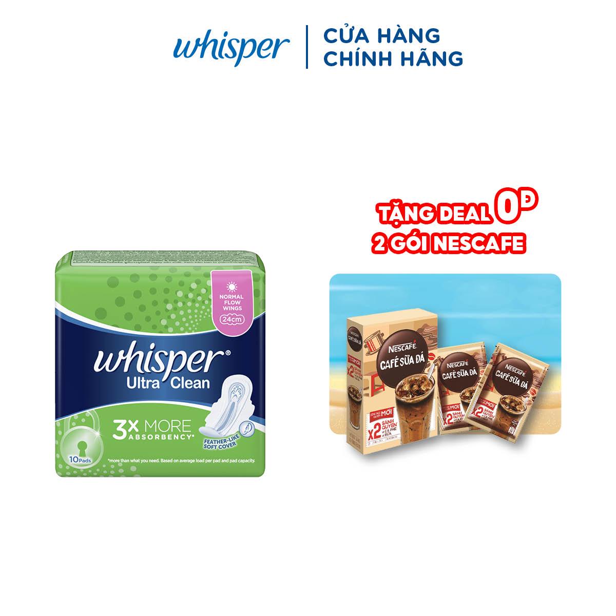 Băng vệ sinh Whisper Siêu mỏng cánh 10 miếng Ultra Clean