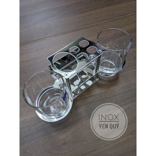 INOX304 KỆ CẮM BÀN CHẢI KEM ĐÁNH RĂNG ĐẶT TRÊN BÀN ĐÁ HOẶC KHOAN TƯỜNG