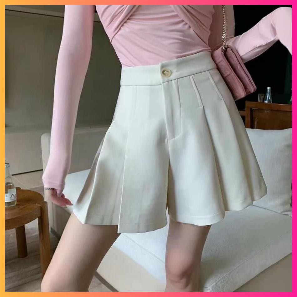 Quần shorts vải cạp khuy đứng xếp ống xòe, Quần đùi hè vải mát Cao Cấp - MOONMY | BigBuy360 - bigbuy360.vn